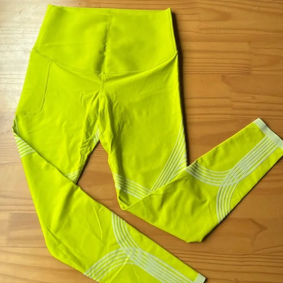 Fanka Power Sculpt, side pocket, full length leggings in Citron/Lemonade - Picture 8 of 11